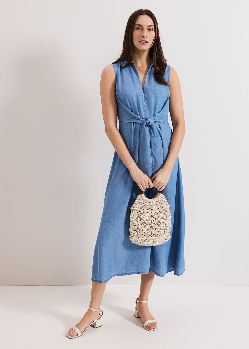 Becky Chambray Dress Blue