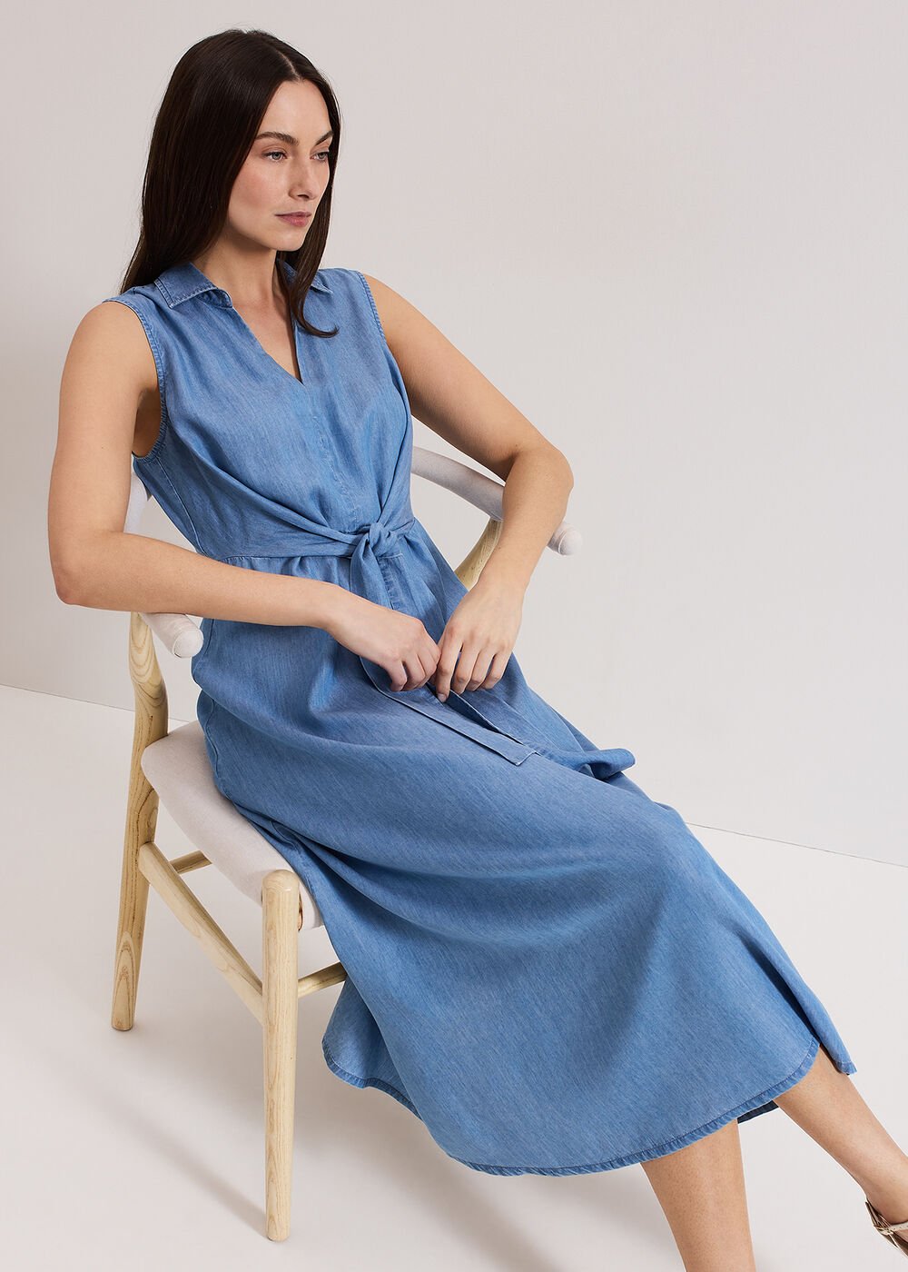 Becky Chambray Dress Blue
