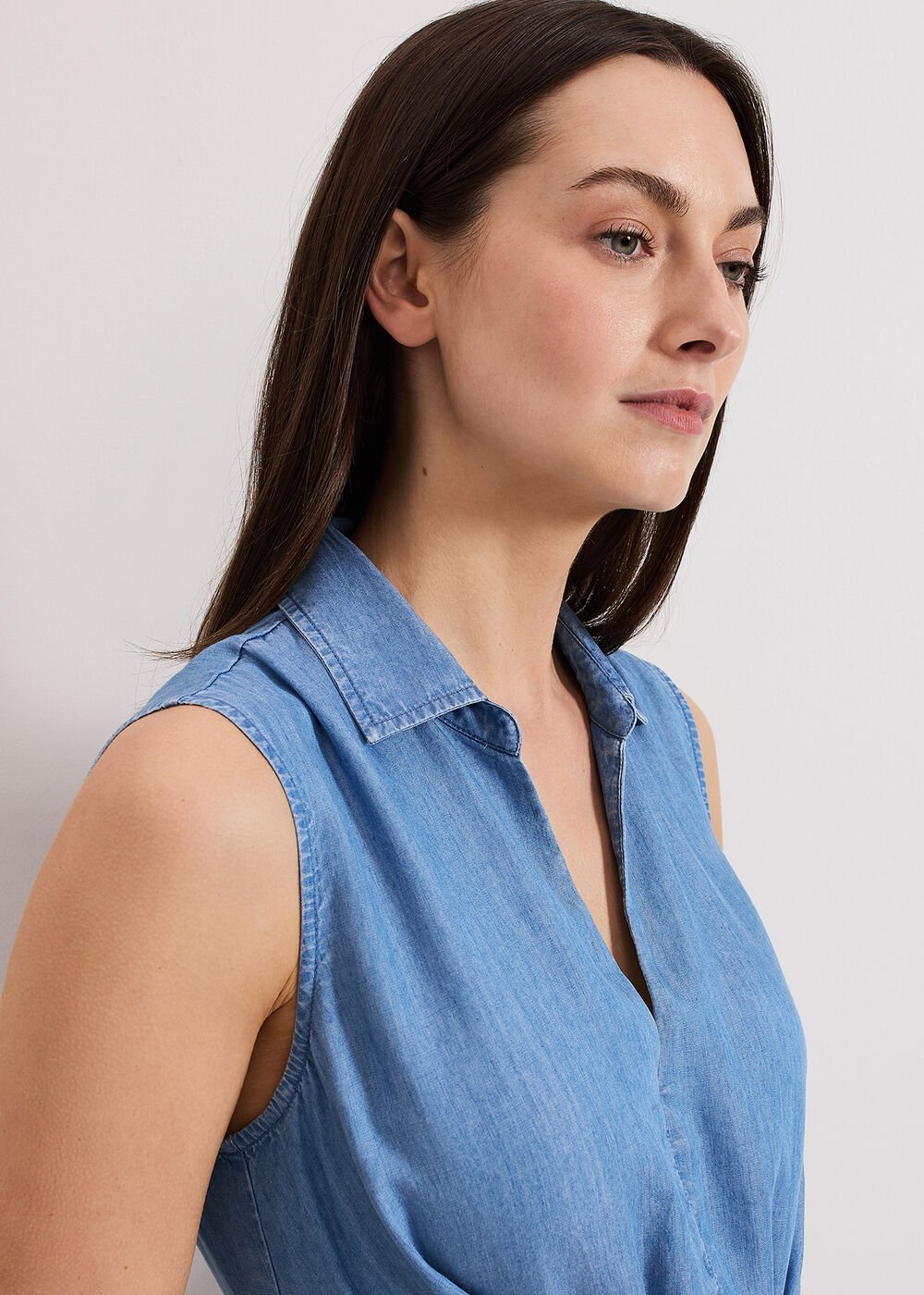 Becky Chambray Dress Blue