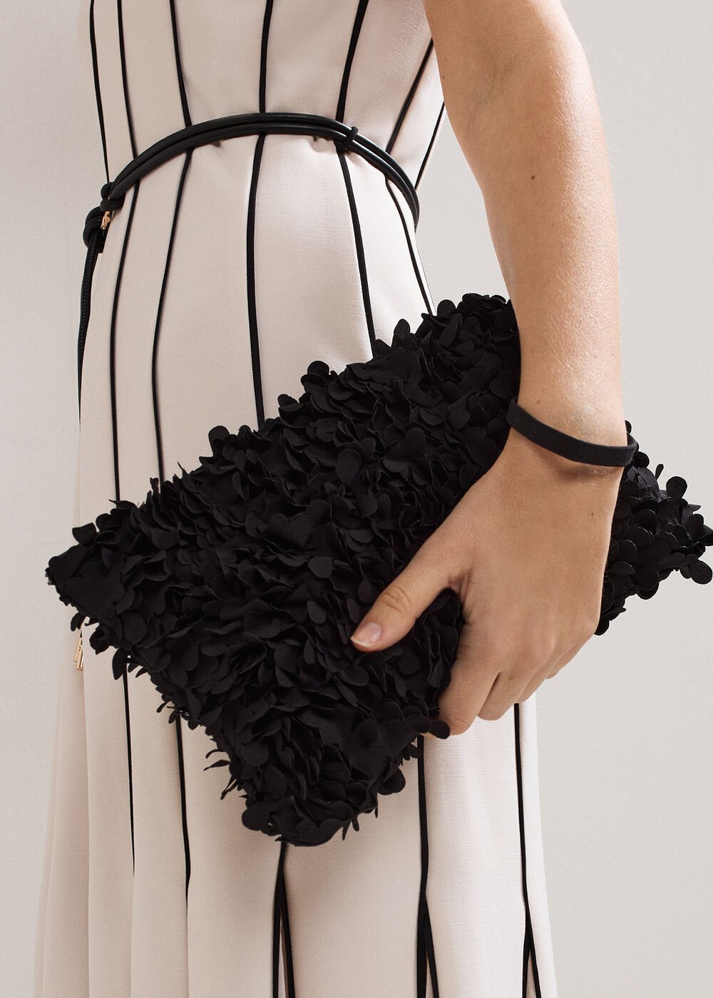 Petal Clutch Bag Black