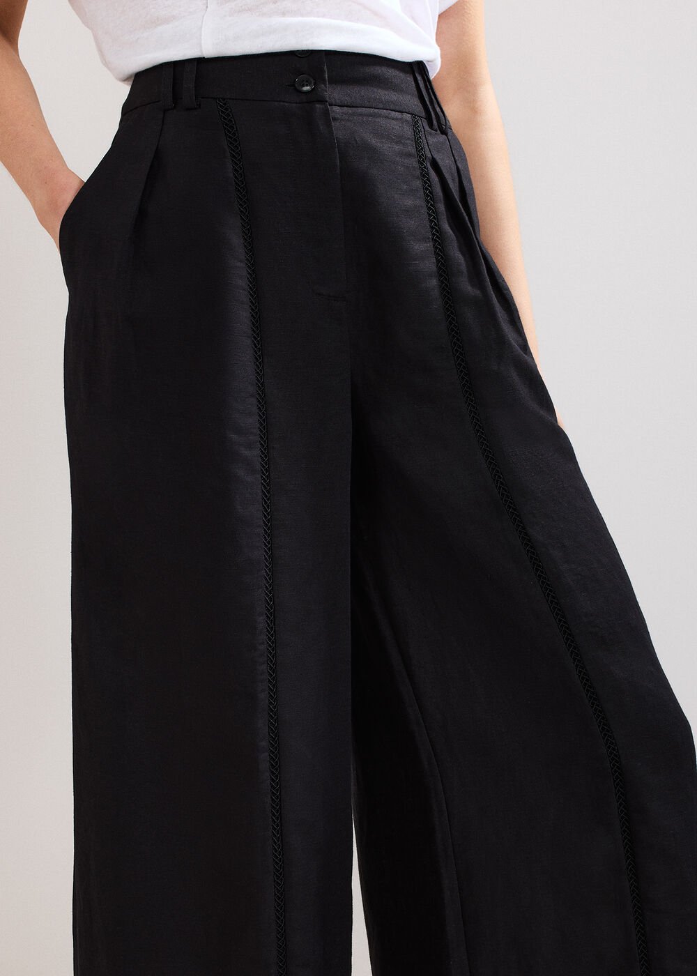 Ayse Linen Trouser Black