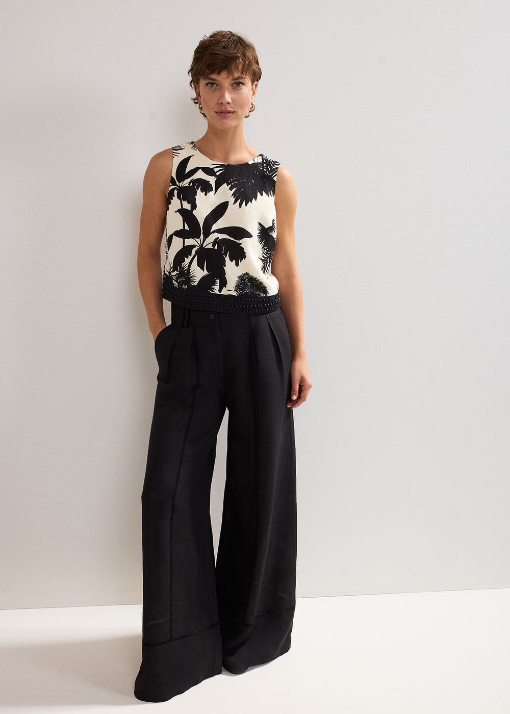 Ayse Linen Trouser Black