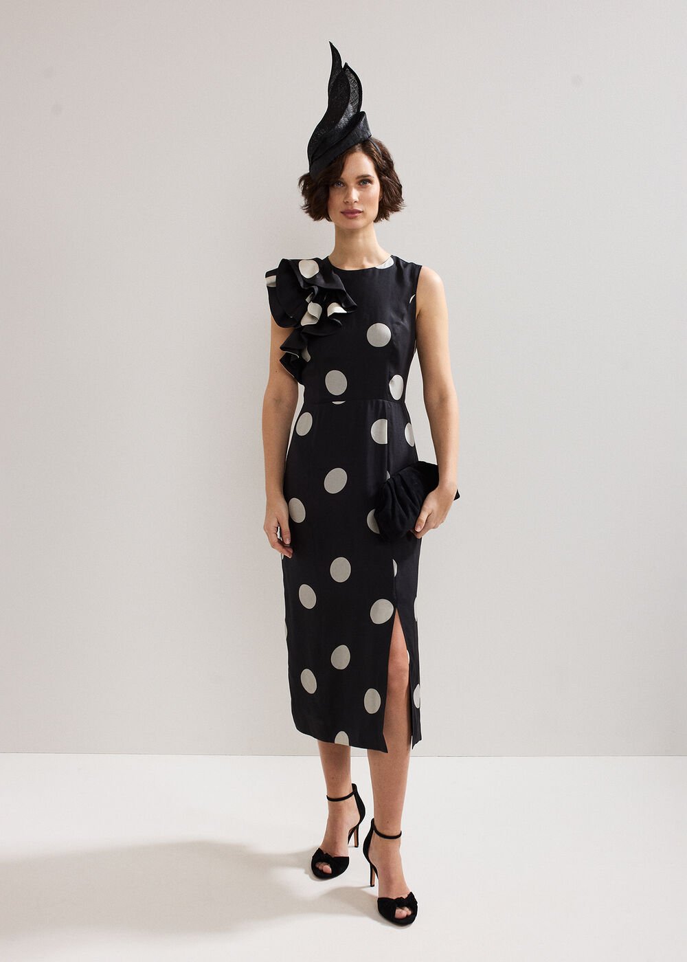 Joslyne Spot Dress Black/Ivory