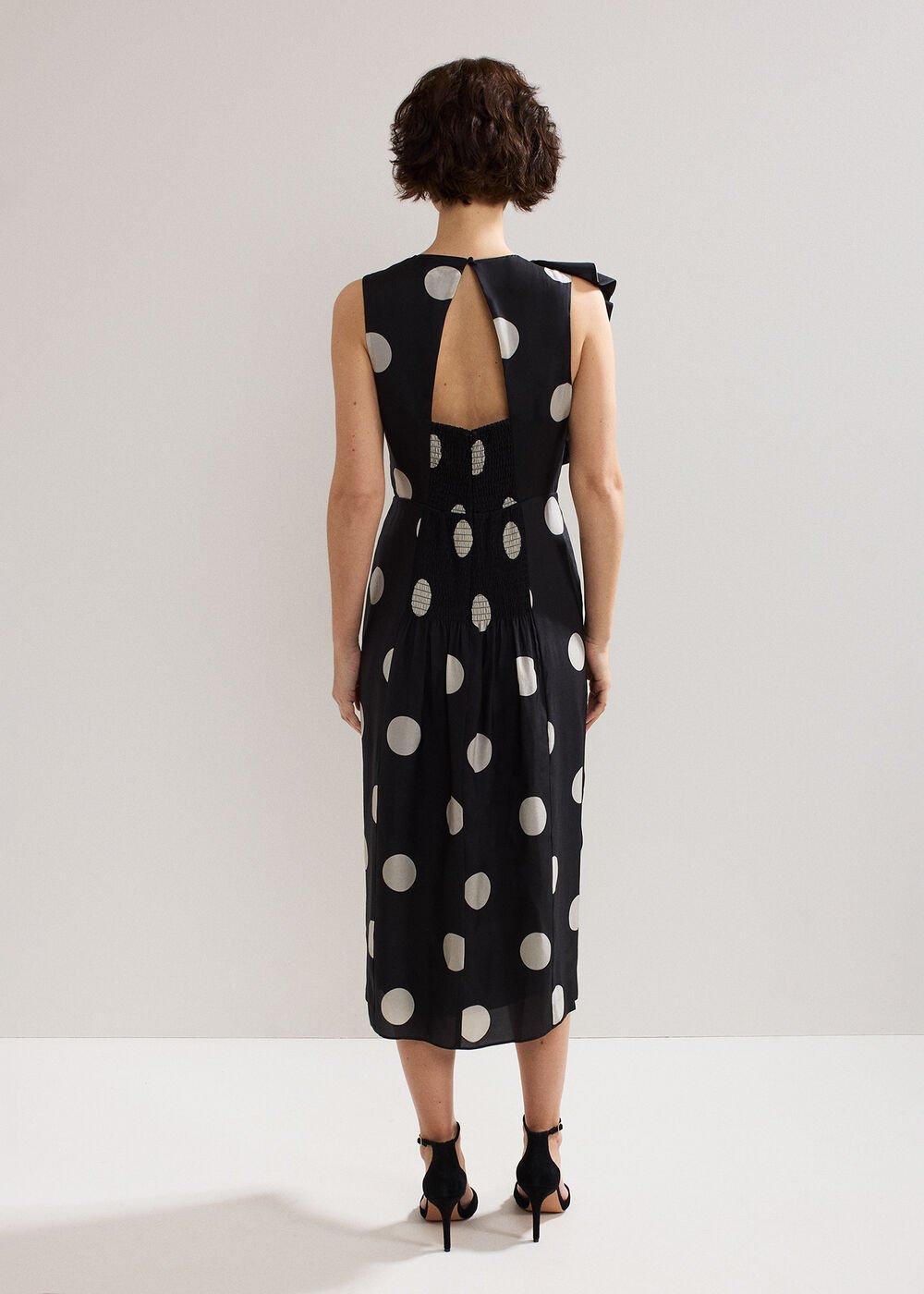 Joslyne Spot Dress Black/Ivory