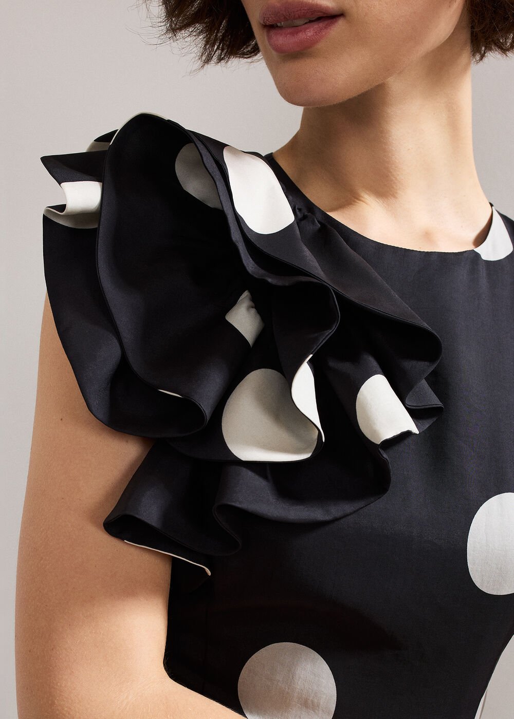 Joslyne Spot Dress Black/Ivory