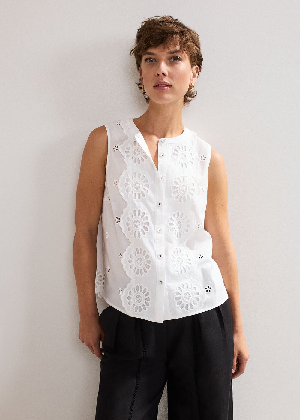 Tilda Broderie Top White