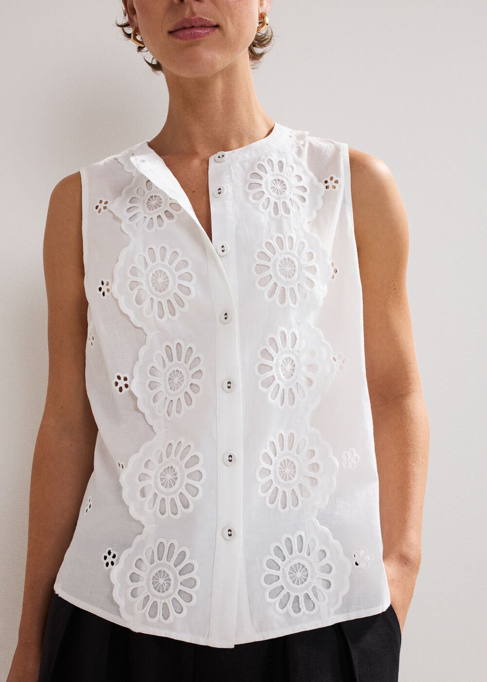 Tilda Broderie Top White