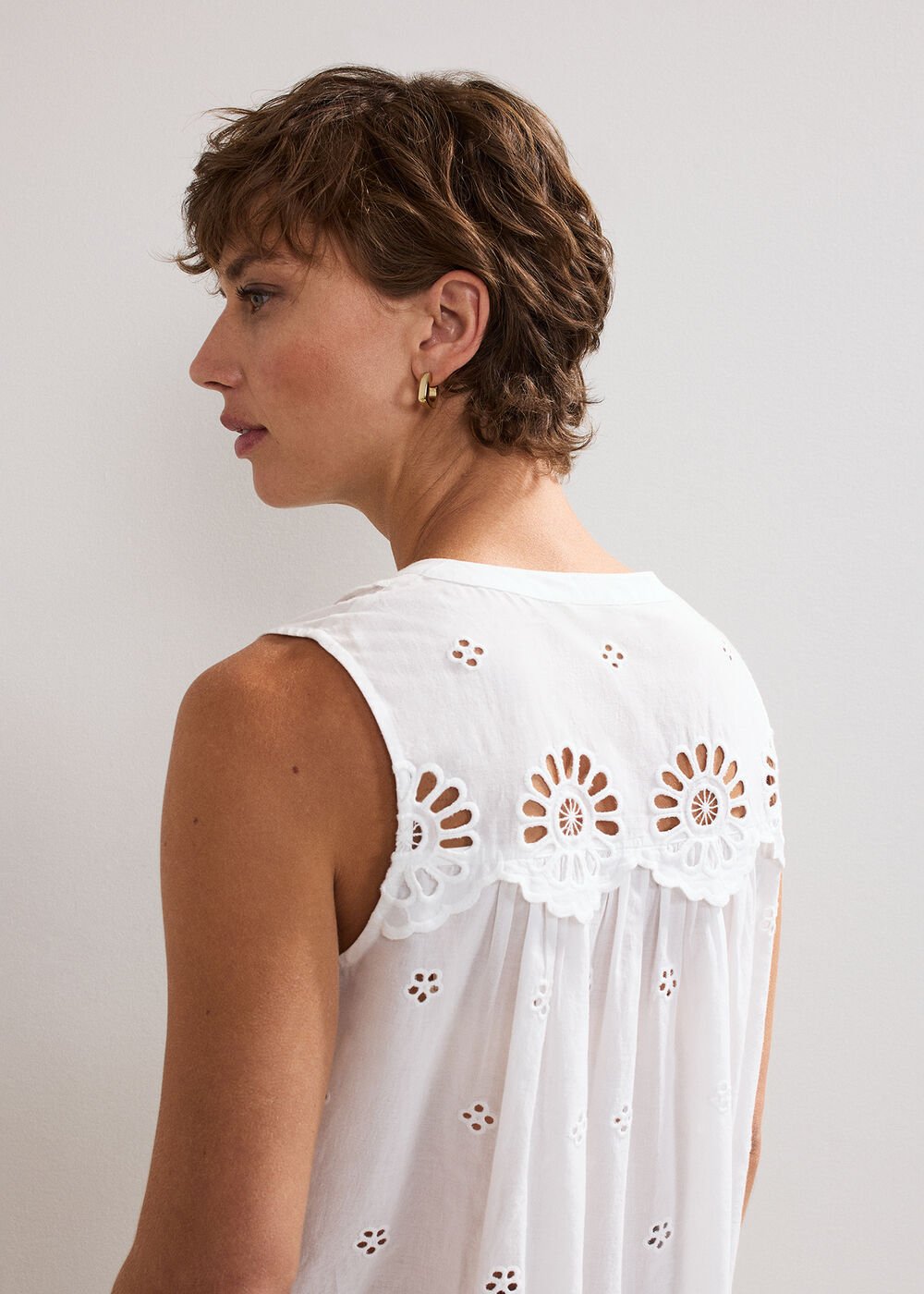 Tilda Broderie Top White
