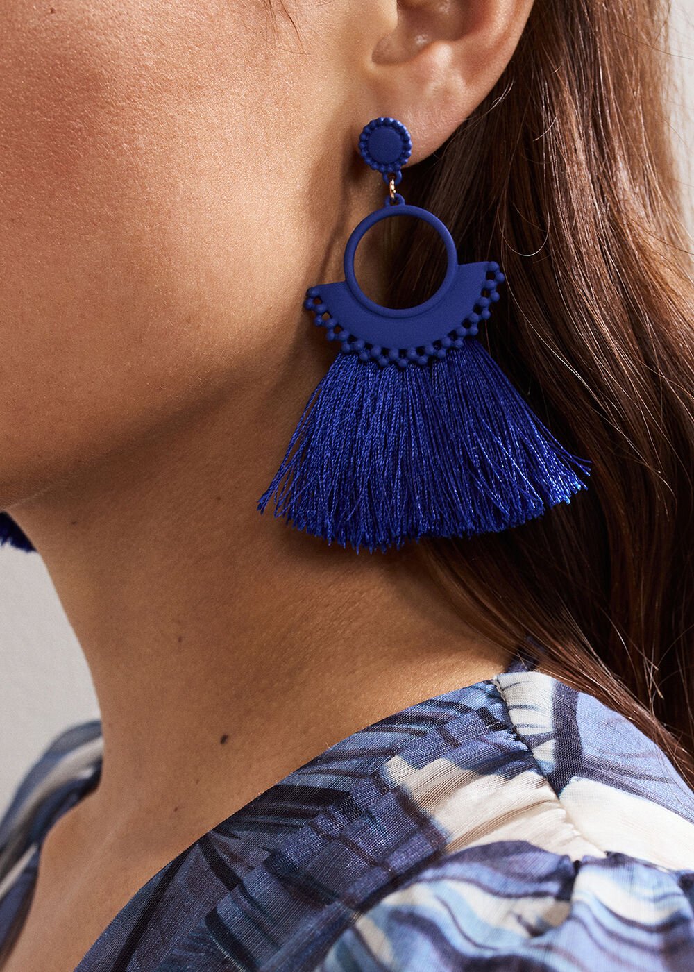 Tassle Earrings Blue