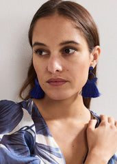 Tassle Earrings Blue