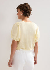 Arabel Linen Top Yellow