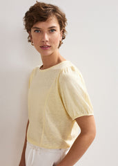 Arabel Linen Top Yellow