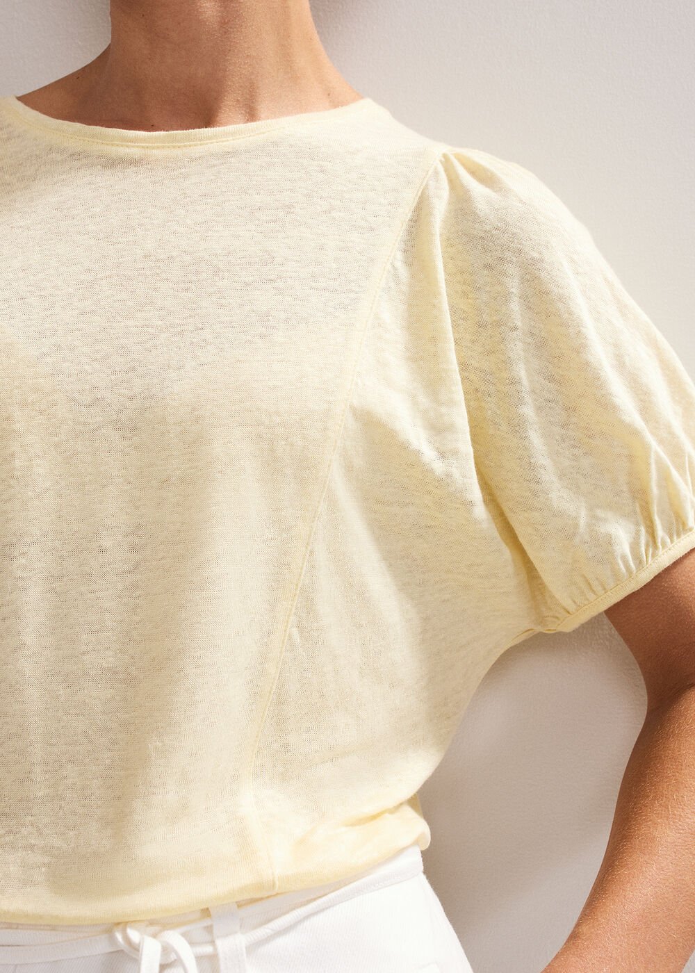Arabel Linen Top Yellow
