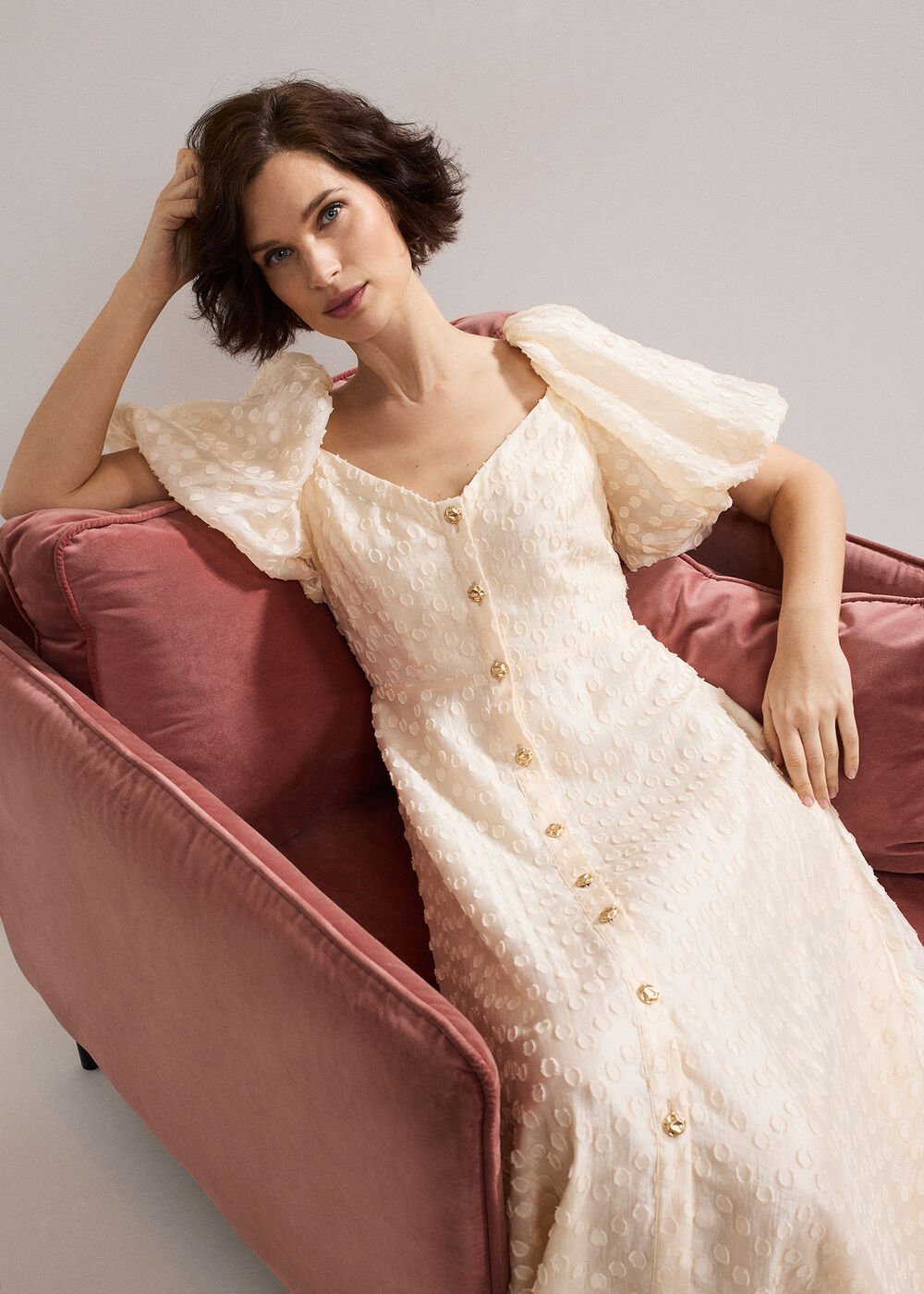Bonnie Midi Dress Cream