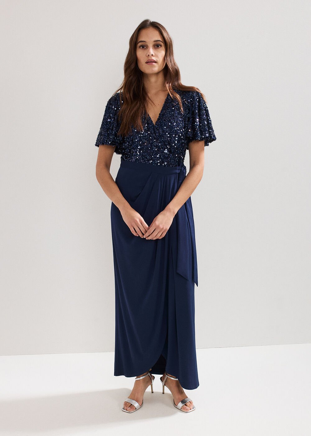 Janessa Sequin Dress Navy