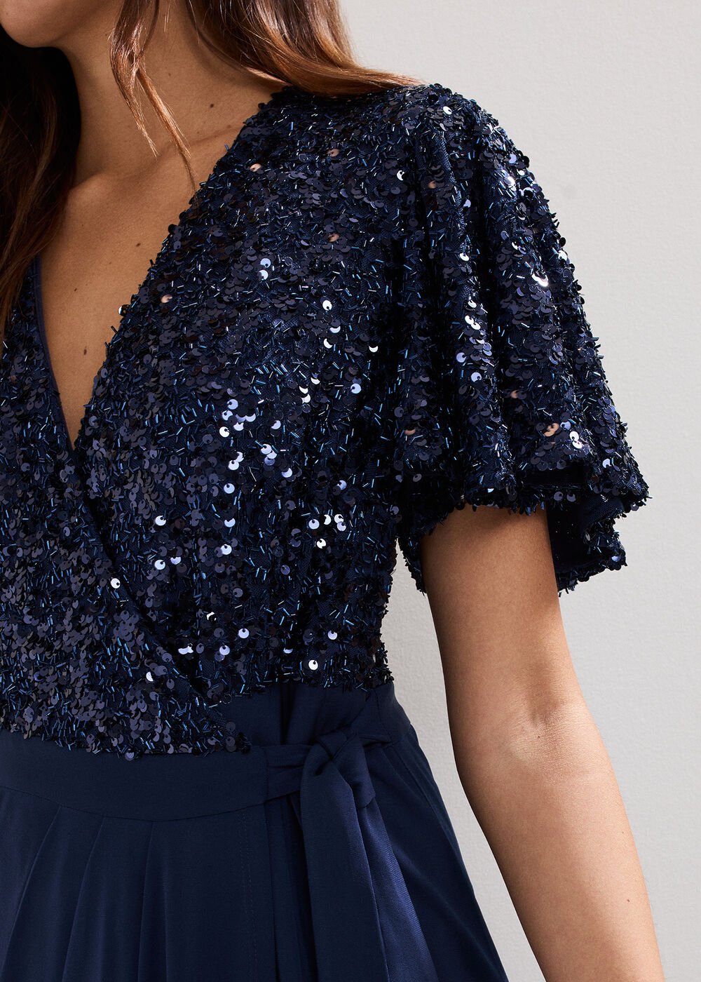 Janessa Sequin Dress Navy