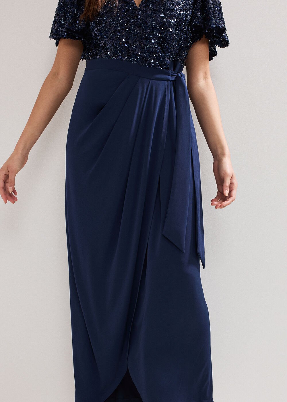 Janessa Sequin Dress Navy