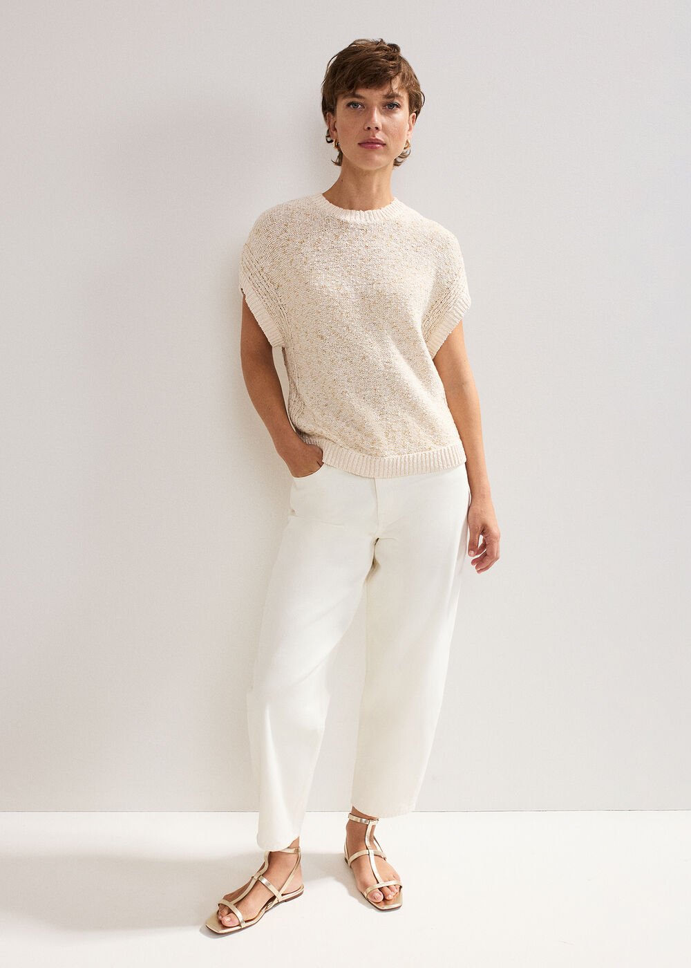 Janet Textured Tank Neutral
