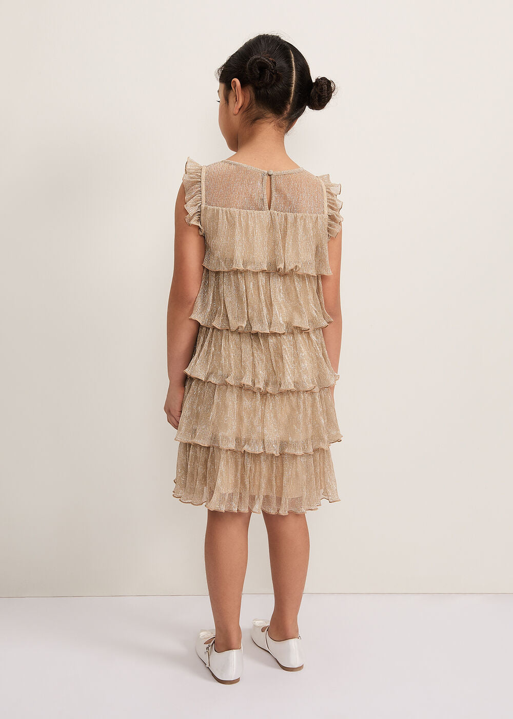 Destiny Plisse Dress Gold