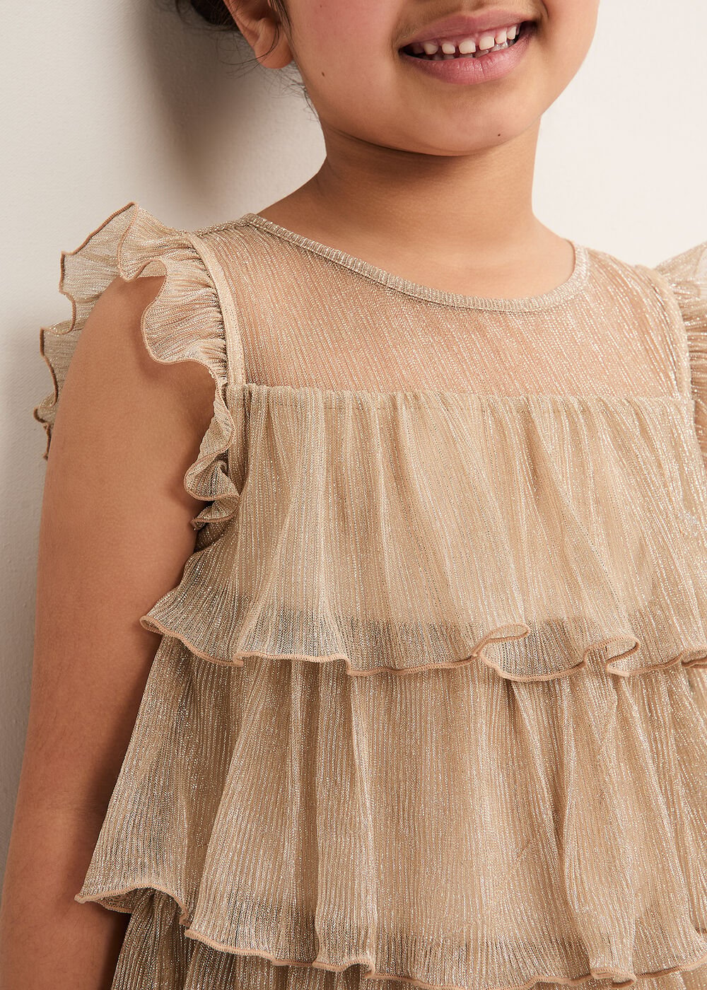 Destiny Plisse Dress Gold