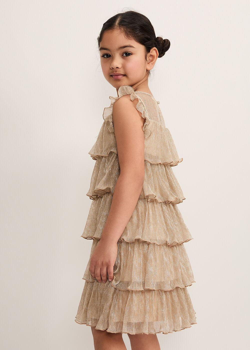Destiny Plisse Dress Gold