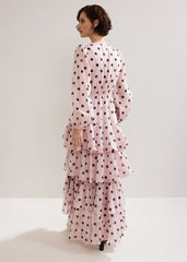 Spot Ruffle Dress Pink