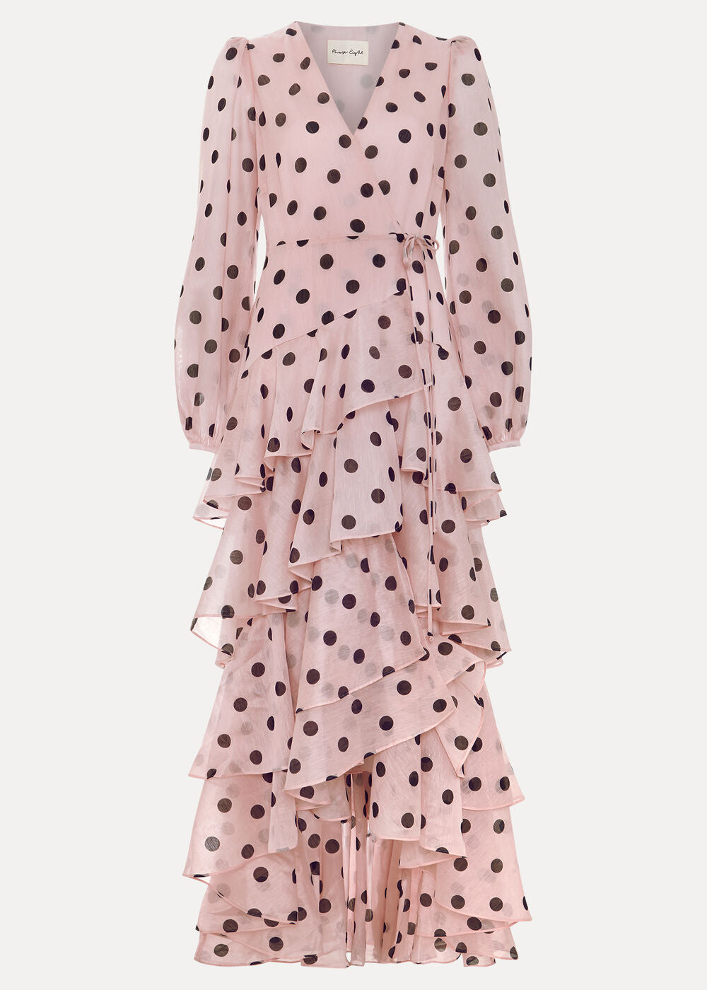Spot Ruffle Dress Pink