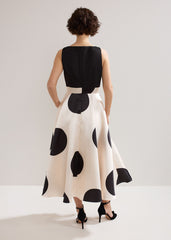 Delie Spot Dress Black/Ivory