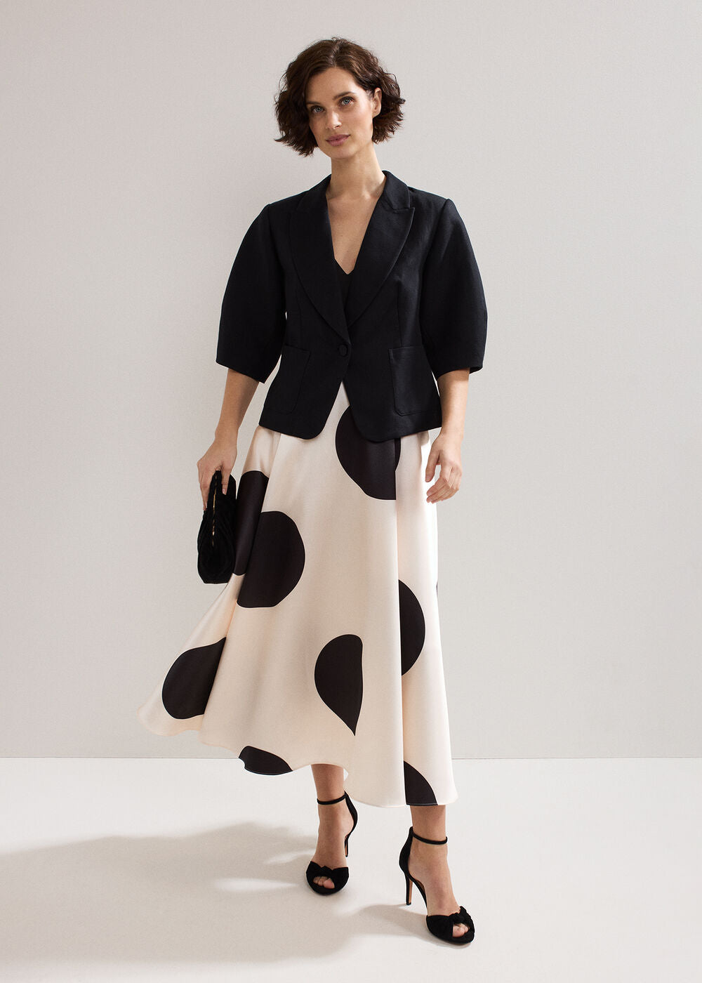 Delie Spot Dress Black/Ivory
