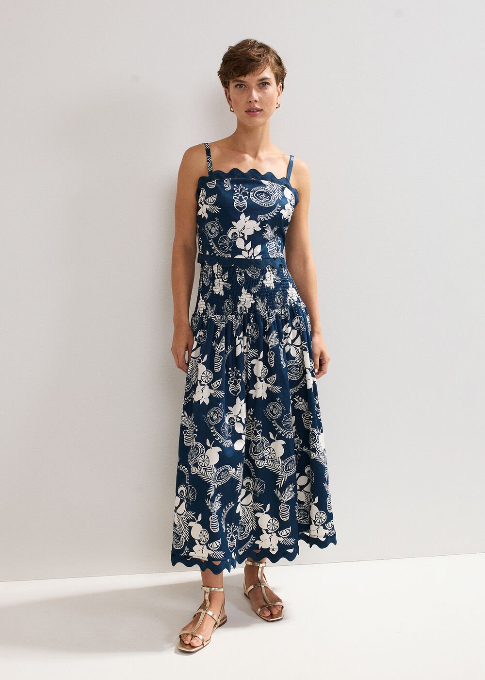 Evalina Print Skirt Blue