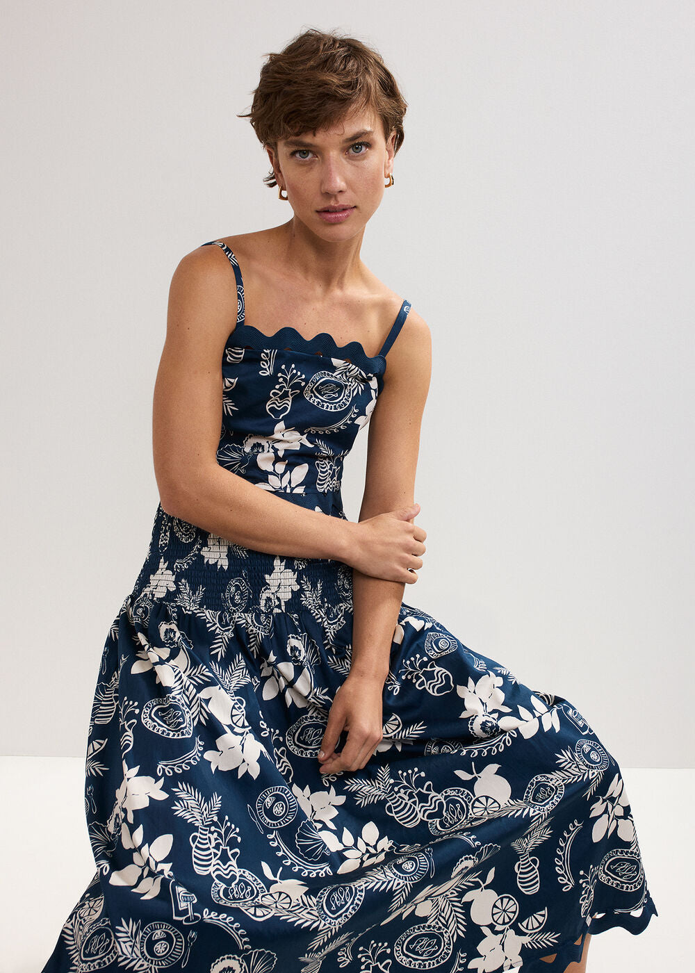 Evalina Print Skirt Blue