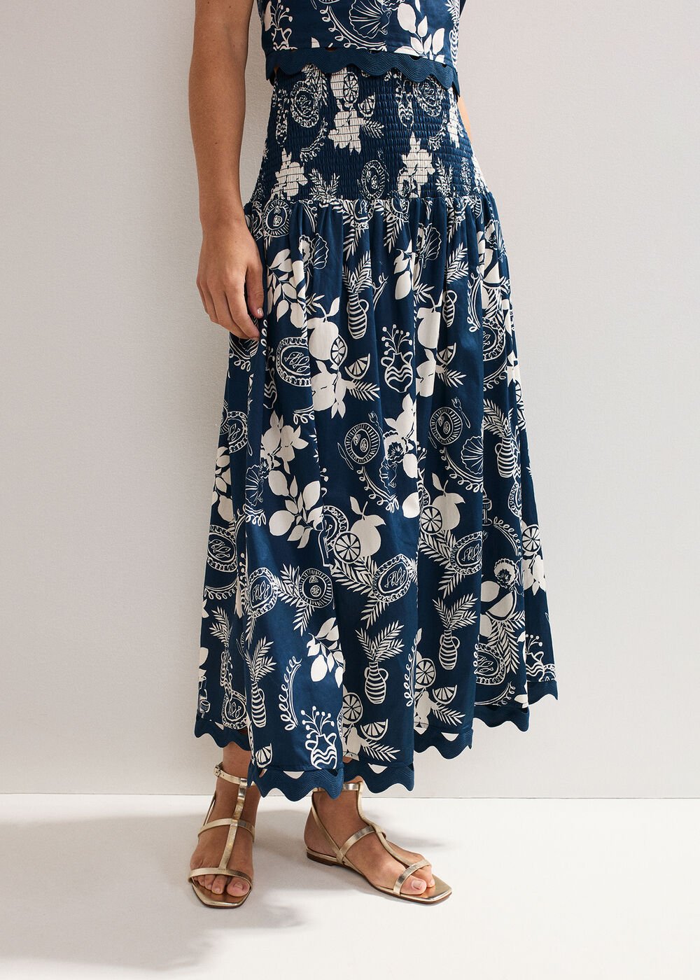 Evalina Print Skirt Blue
