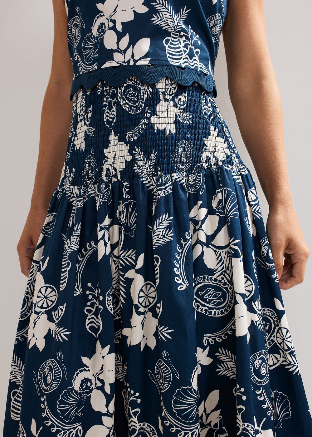 Evalina Print Skirt Blue