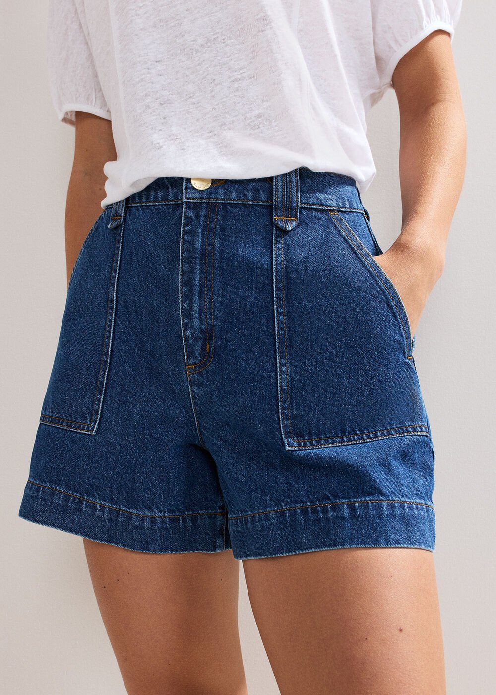 Sonnie Denim Short Mid Wash