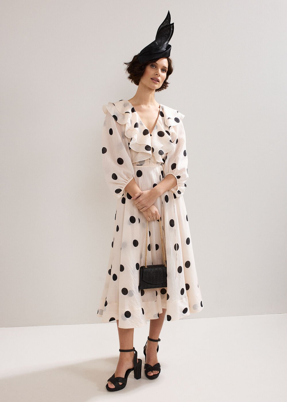 Jaqlyn Spot Dress Cream