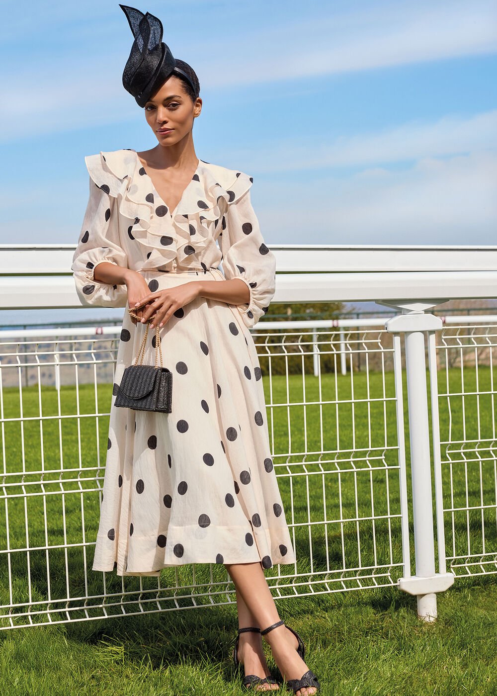 Jaqlyn Spot Dress Cream