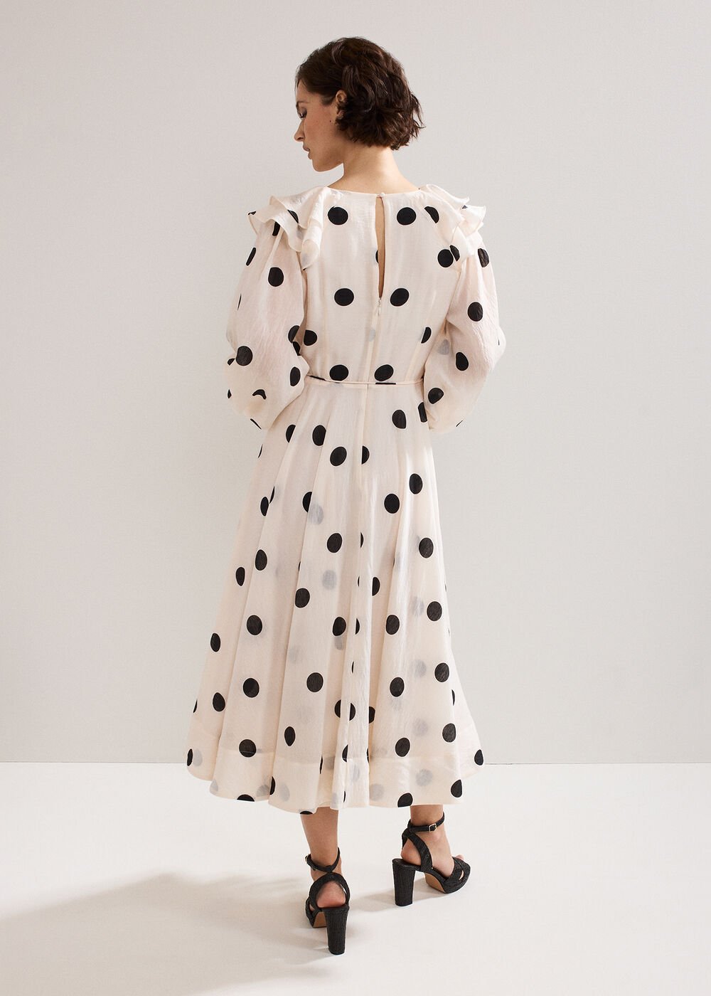 Jaqlyn Spot Dress Cream