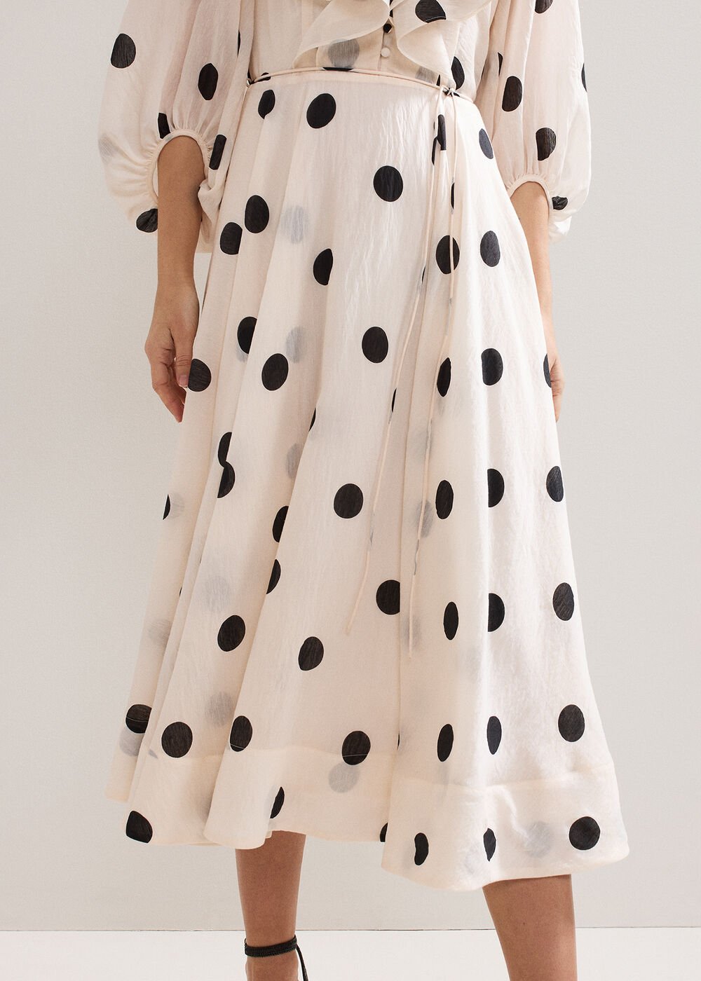 Jaqlyn Spot Dress Cream