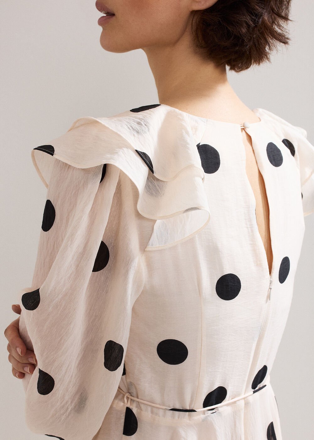 Jaqlyn Spot Dress Cream