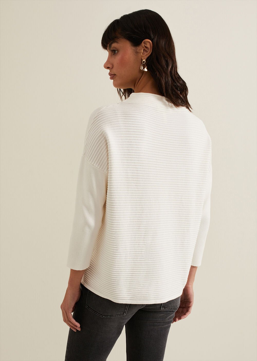 Elise Ripple Jumper Ivory