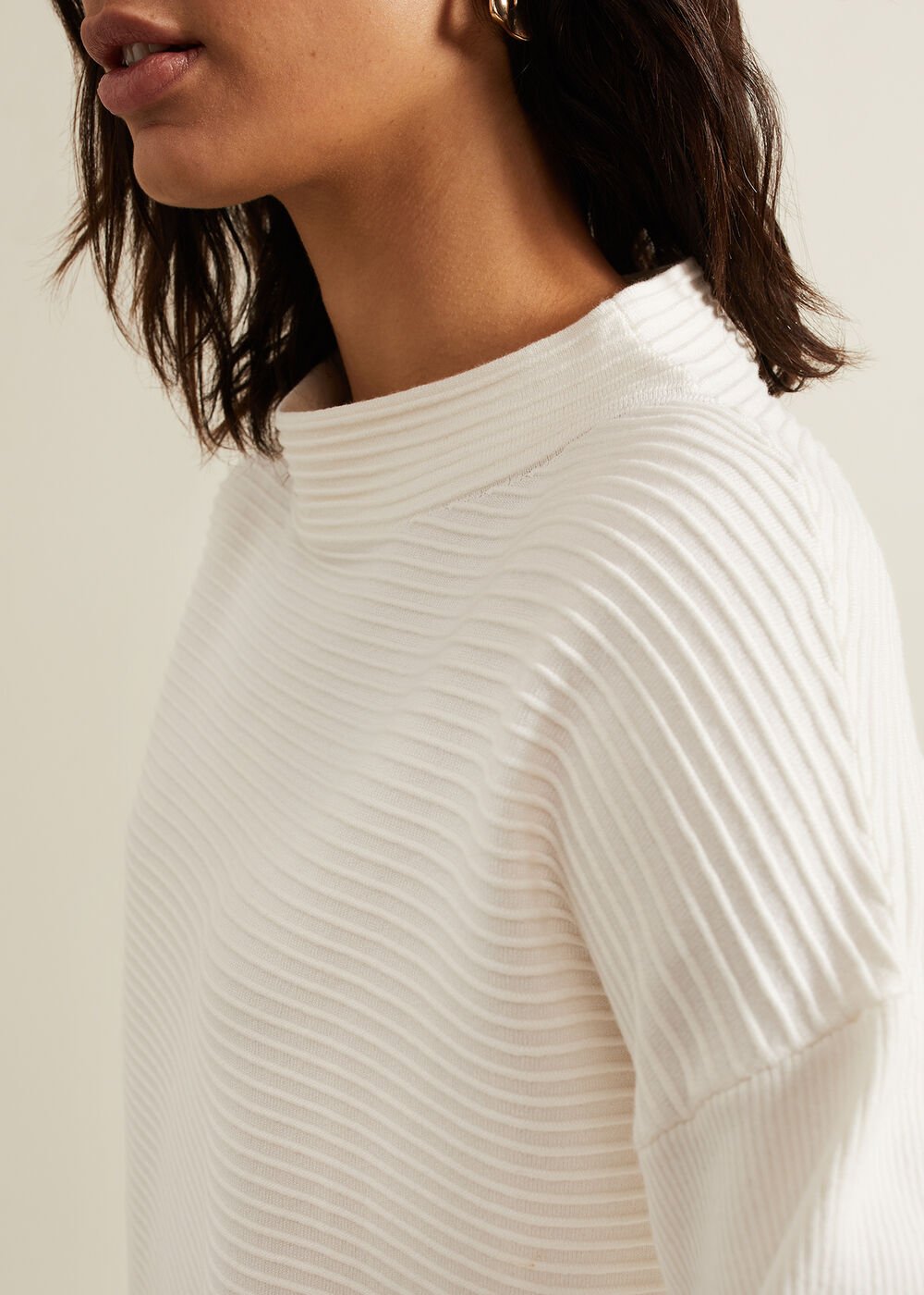 Elise Ripple Jumper Ivory