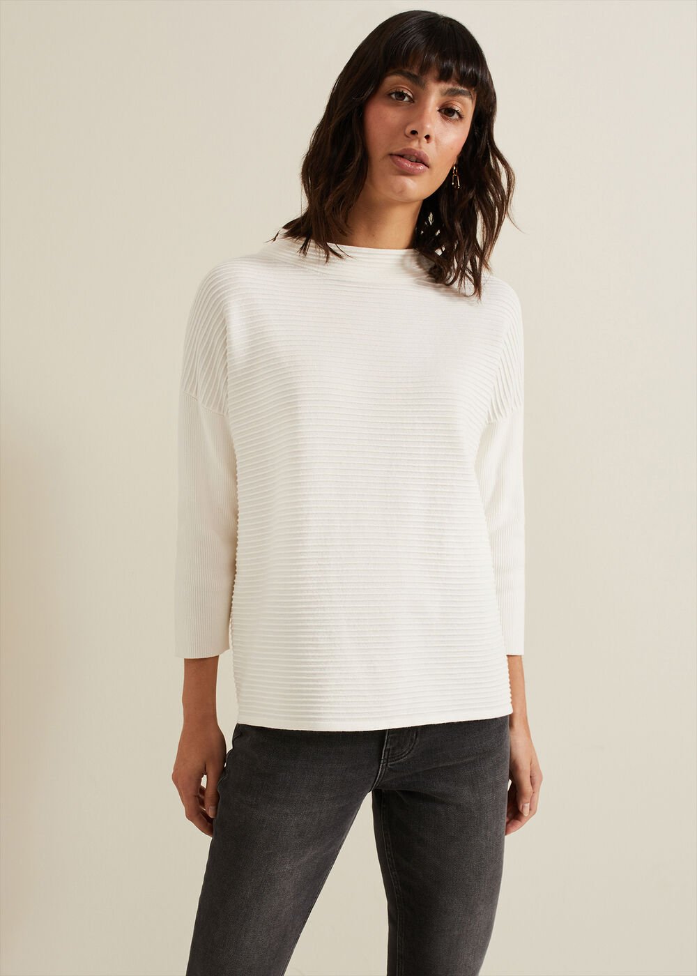 Elise Ripple Jumper Ivory