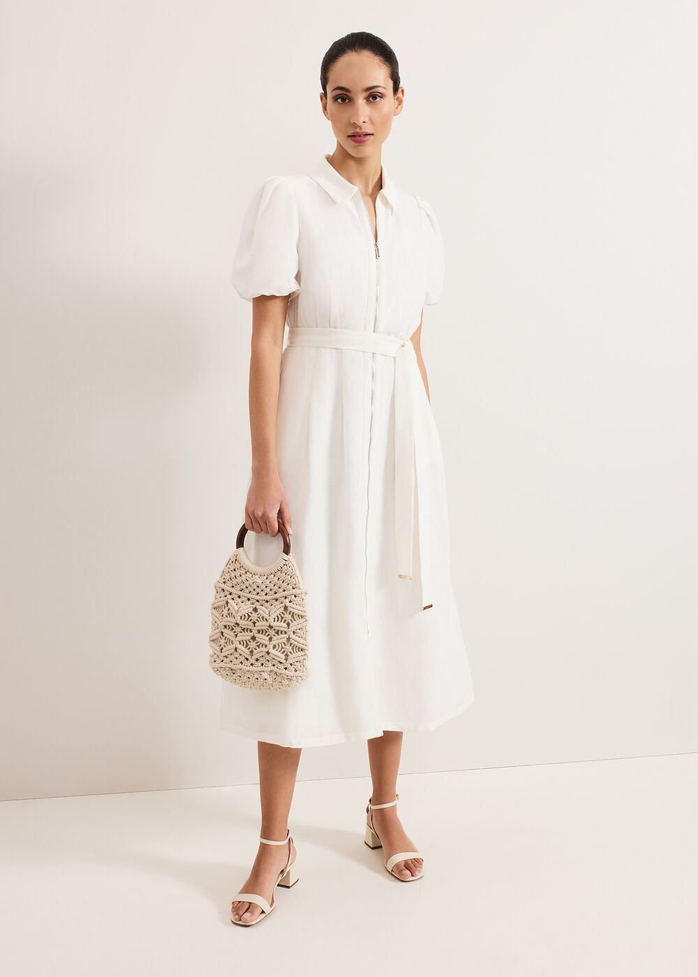 Carlotta Linen Dress White