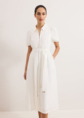 Carlotta Linen Dress White