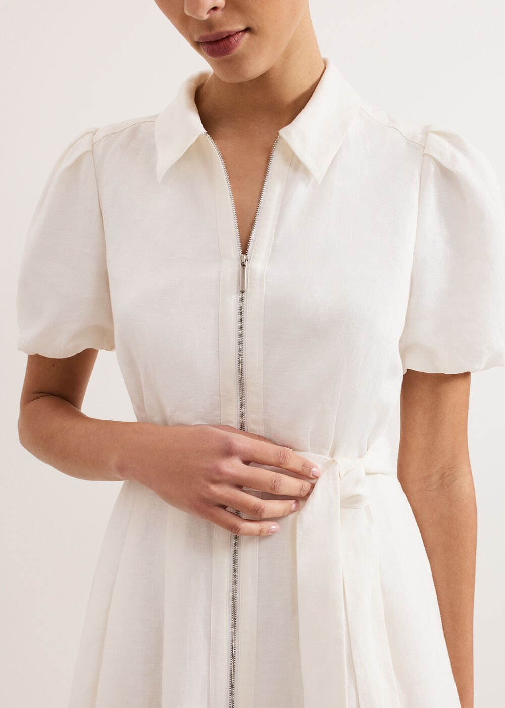 Carlotta Linen Dress White