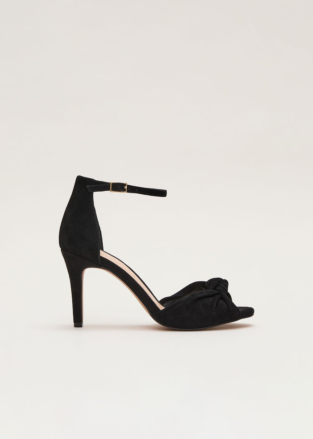 Suede Knotted Sandal Black
