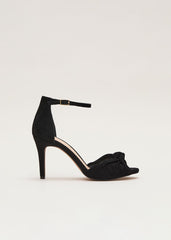 Suede Knotted Sandal Black