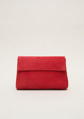 Suede Clutch Bag Coral