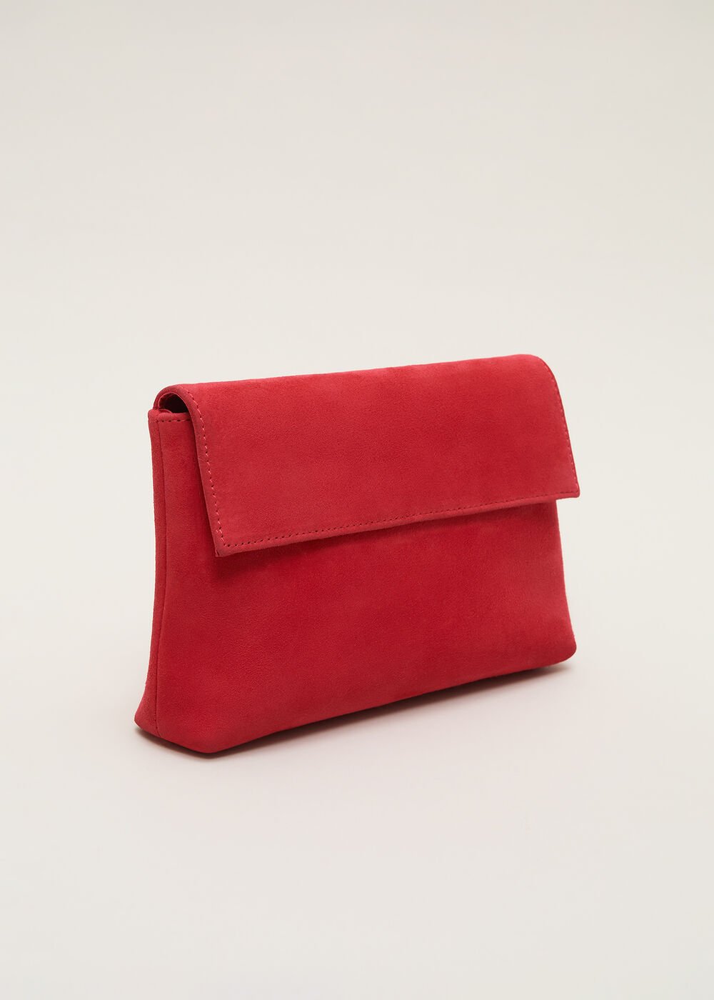 Suede Clutch Bag Coral