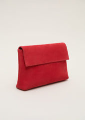 Suede Clutch Bag Coral